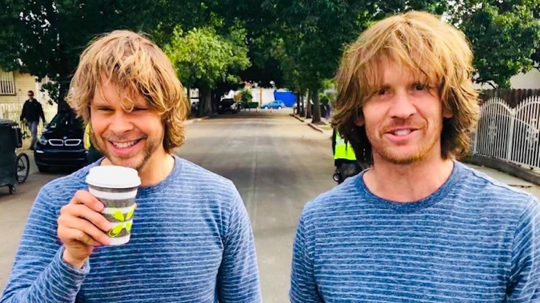 Eric Christian Olsen and his brother David Olsen smiling together