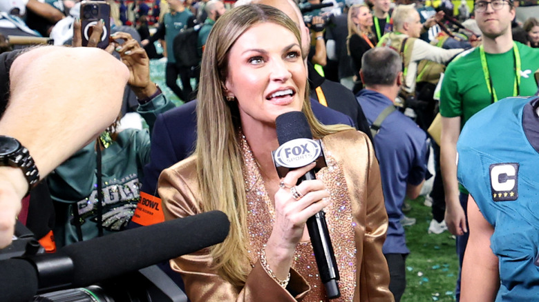 Erin Andrews at the 2025 Super Bowl.