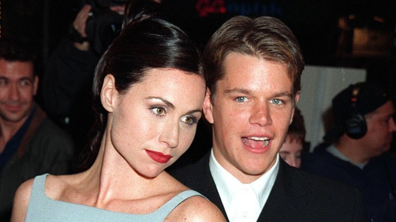 Matt Damon posing with Minnie Driver