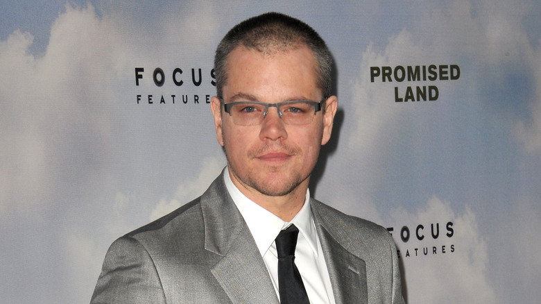 Matt Damon with a buzz cut