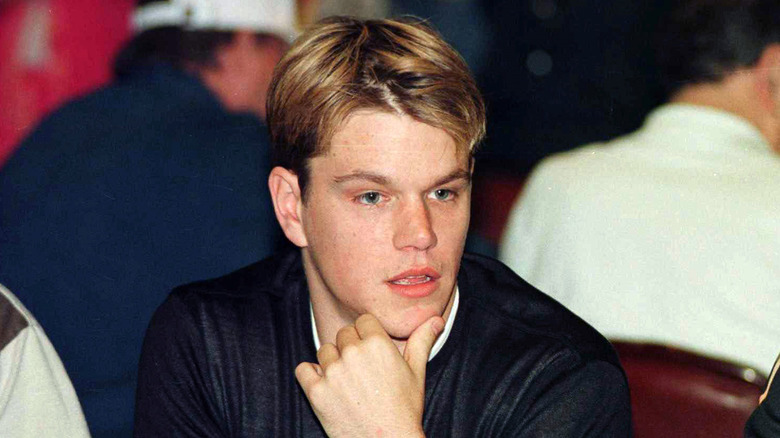 Matt Damon stroking his chin