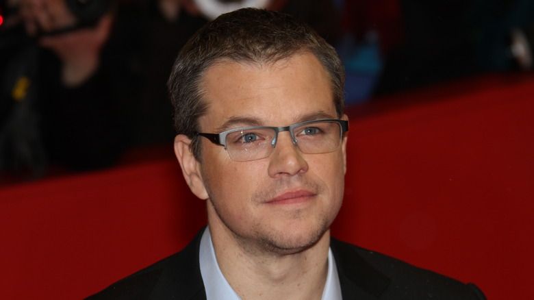 Matt Damon wearing glasses