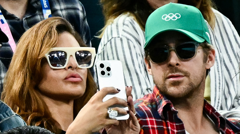 Eva Mendes and Ryan Gosling at the Olympics