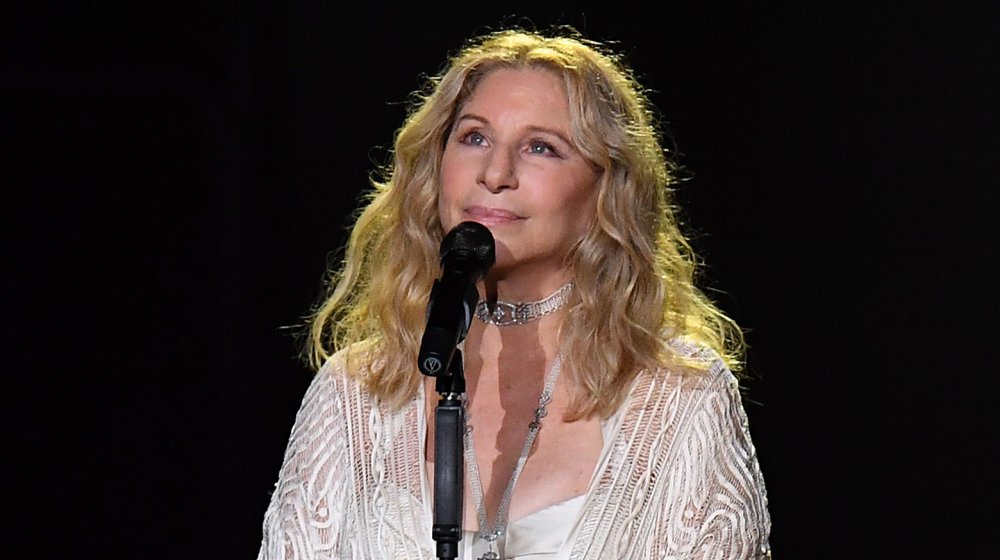 Barbra Streisand performing on stage