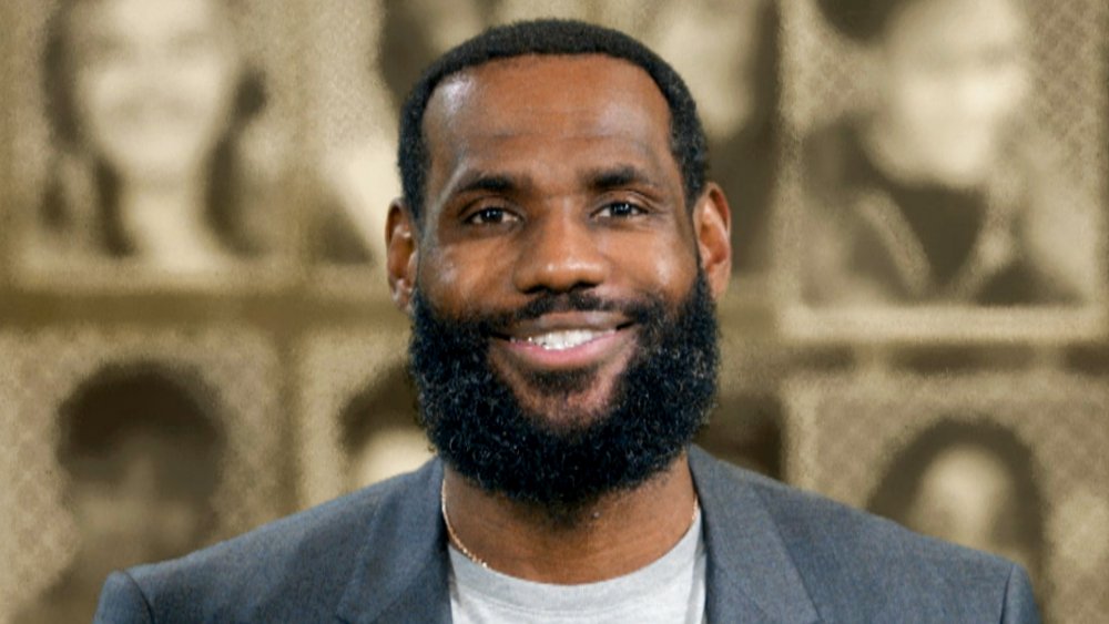 LeBron James smiling, with beard