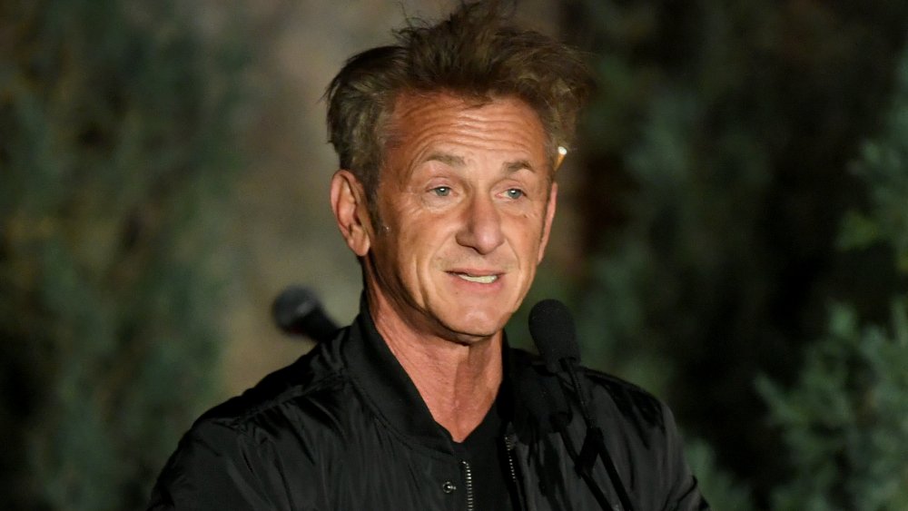 Sean Penn speaking on stage