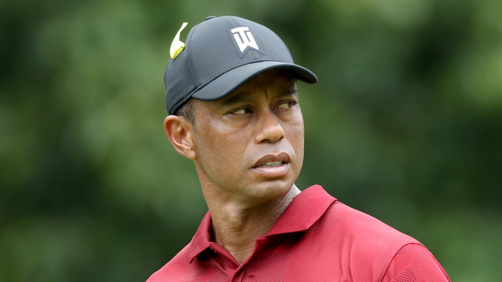 Tiger Woods giving side-eye off camera