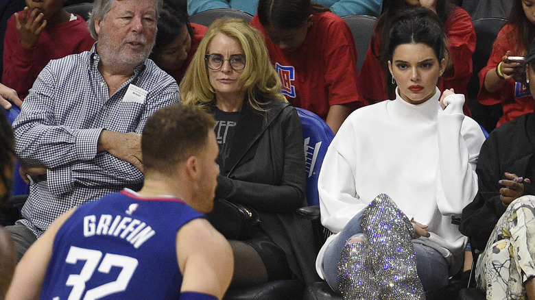 Kendall Jenner watching Blake Griffin play basketball