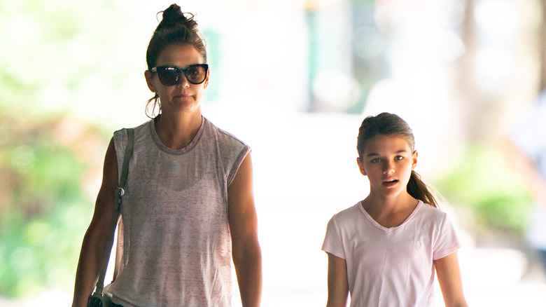 Katie Holmes and Suri Cruise walking in New York