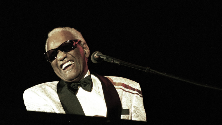 Ray Charles playing piano