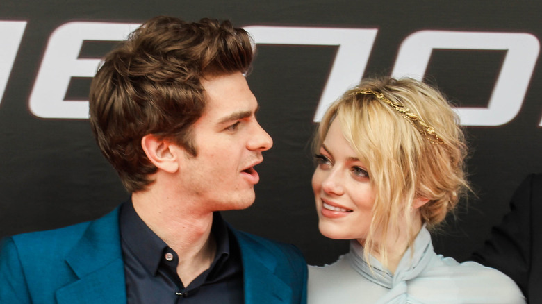 Andrew Garfield and Emma Stone at The Amazing Spider-Man premiere