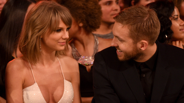 Taylor Swift and Calvin Harris talking