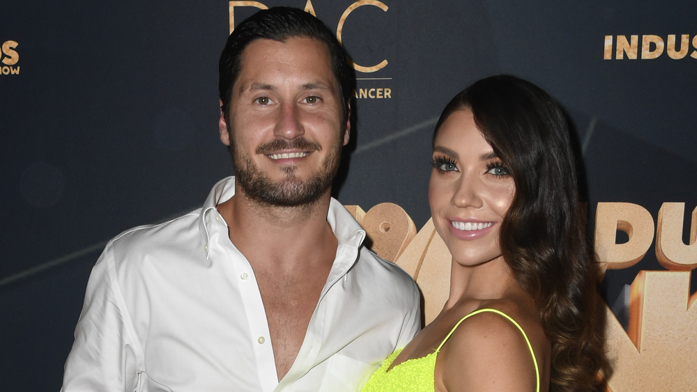 Valentin Chmerkovskiy and Jenna Johnson smiling