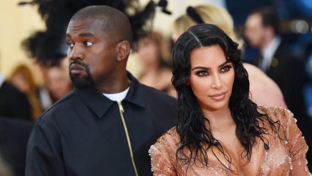 Kanye West, Kim Kardashian West looking in different directions at the 2019 Met Gala