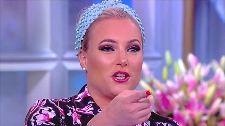 Meghan McCain pointing at the audience