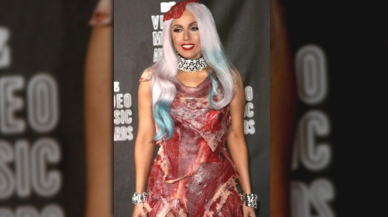 Lady Gaga meat dress MTV video music awards 2010