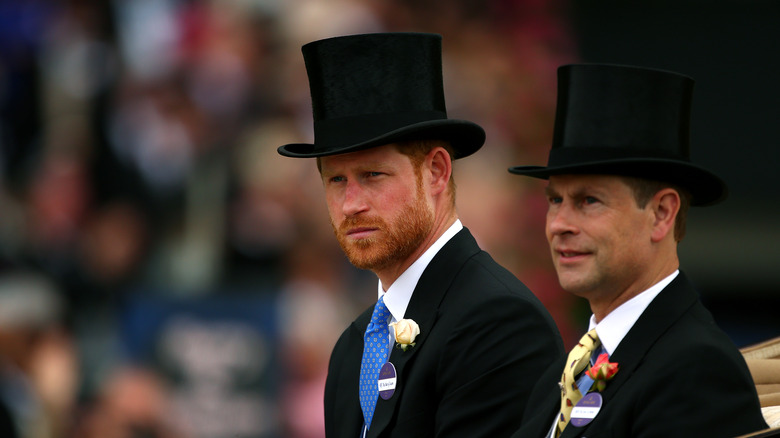 Prince Harry and Prince Edward wearing tophats