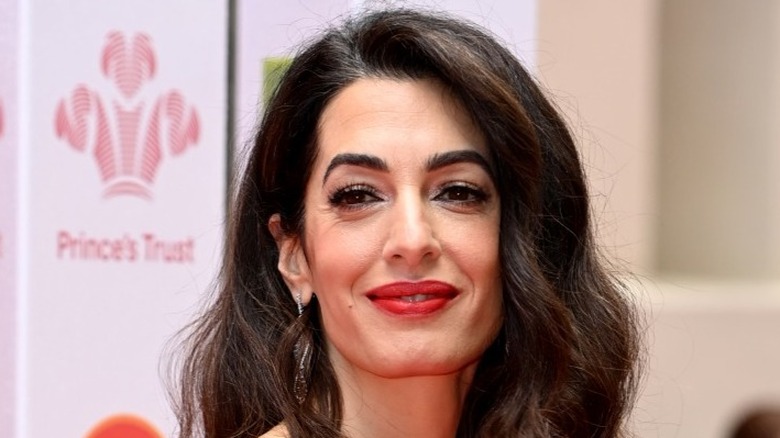 Amal Clooney with small smile 