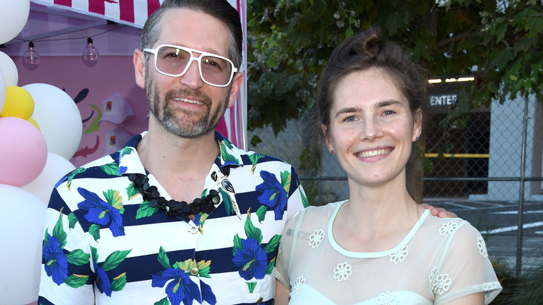 Christopher Robinson and Amanda Knox attending Hilarity For Charity's County Fair hosted by Seth Rogen & Lauren Miller Rogen