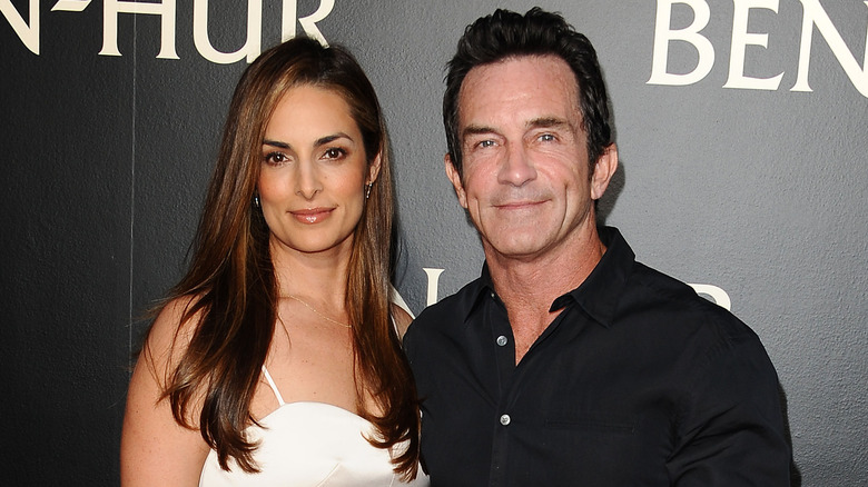 Jeff Probst posing with Lisa Ann Russell