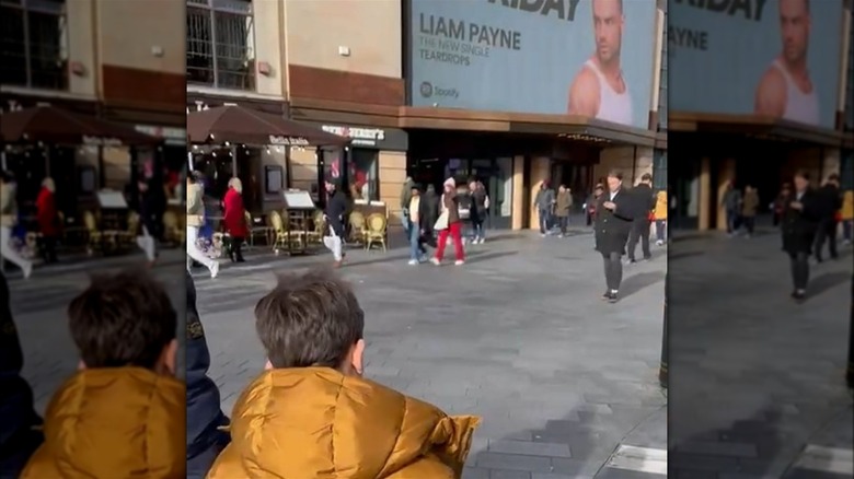 Bear Grey with Liam Payne's billboard