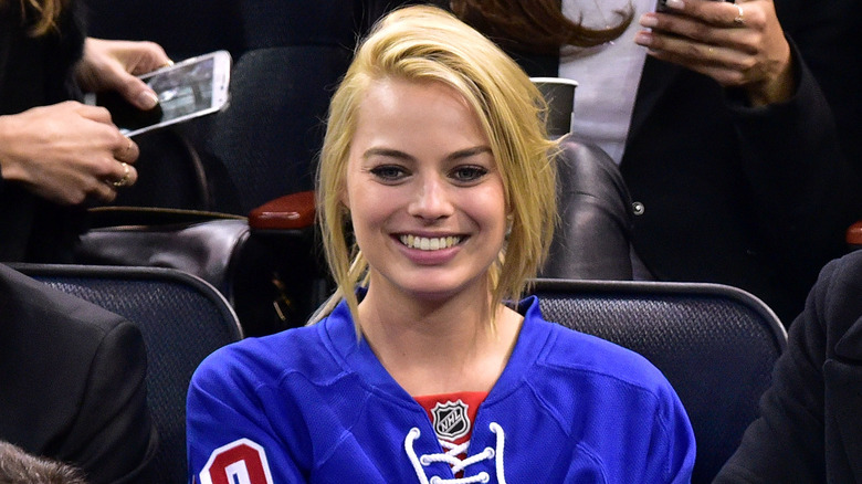 Margot Robbie at a Rangers game