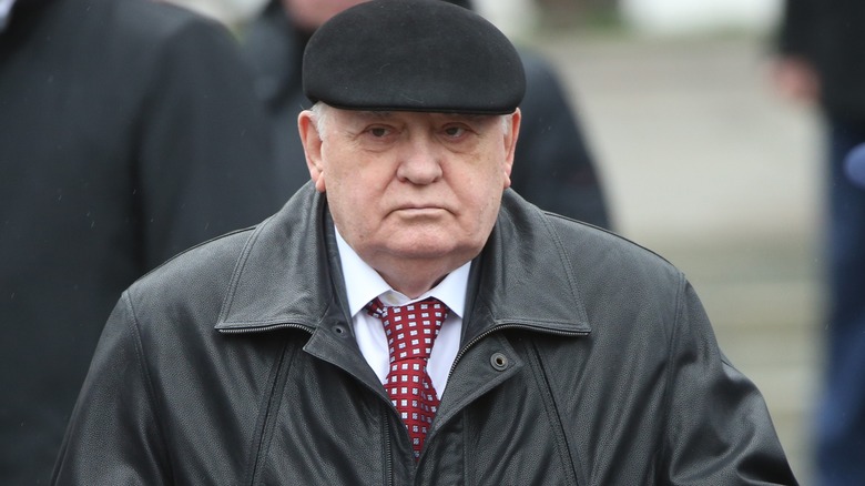 Former Soviet President Mikhail Gorbachev walking