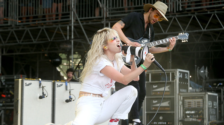 Paramore performing on stage