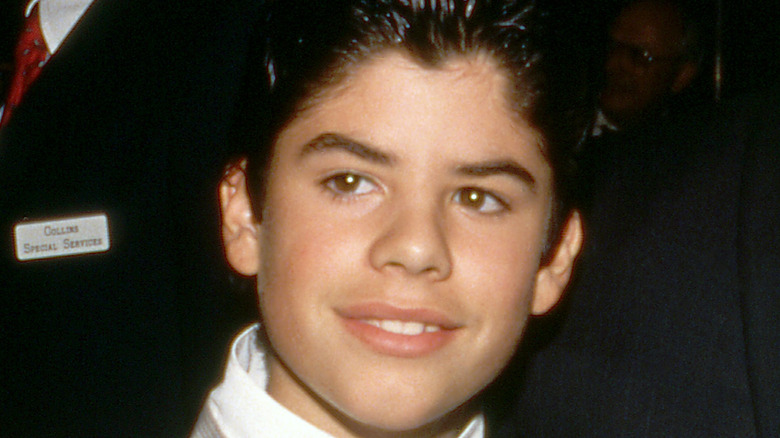 Young Sage Stallone posing