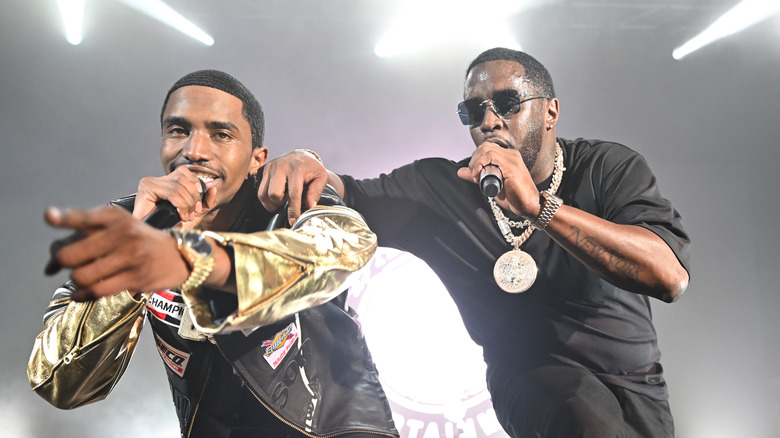 Christian and Diddy Combs rapping with microphones