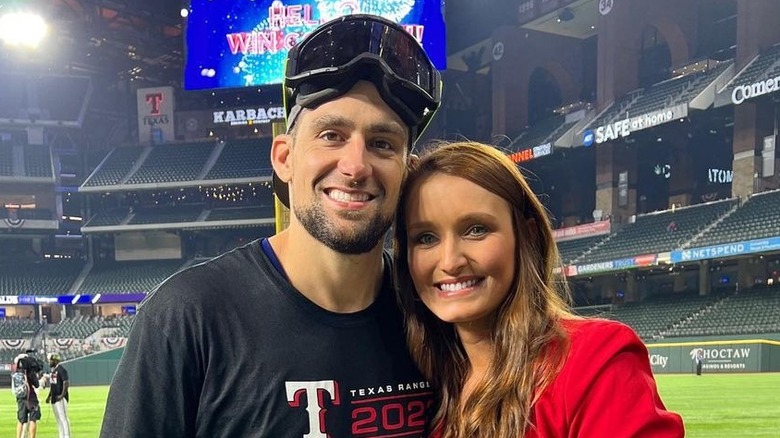 Rebekah and Nathan Eovaldi all smiles