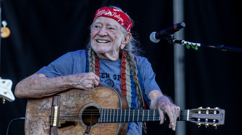 Willie Nelson grinning