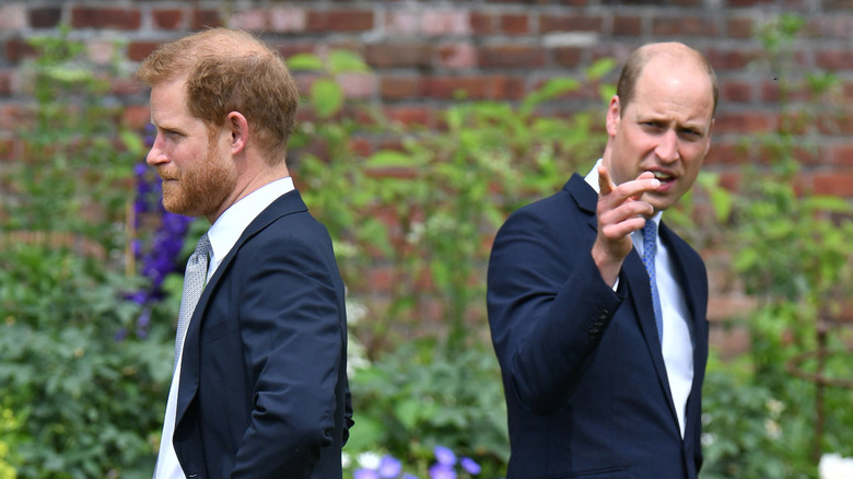 Harry and William looking away