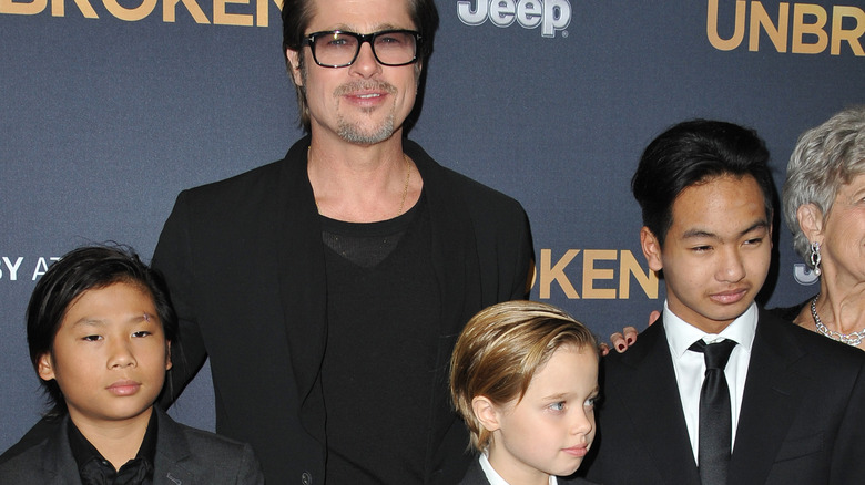 Brad Pitt and Pax, Shiloh, and Maddox