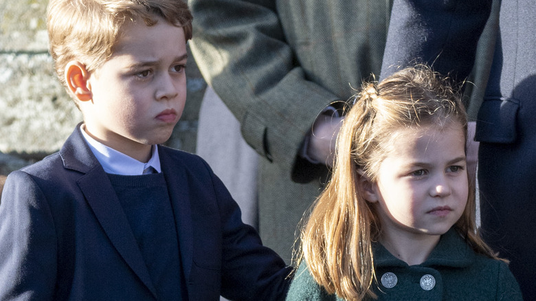 prince george and princess charlotte outside