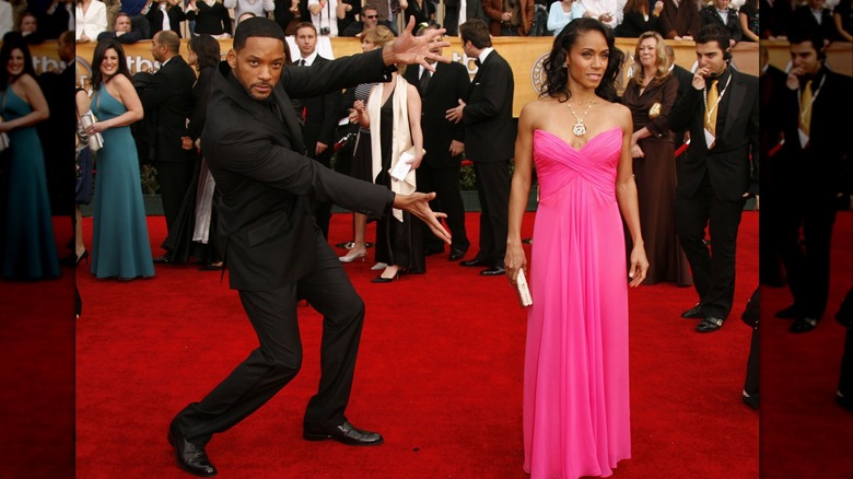 Will Smith presenting Jada Pinkett on the red carpet