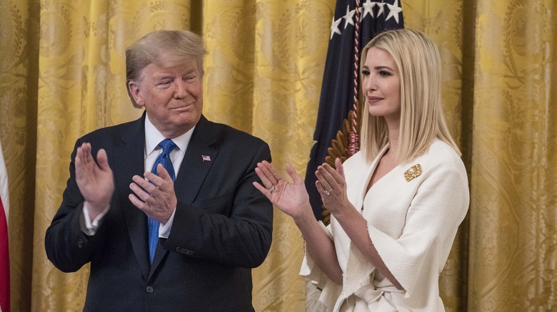 Donald Trump smirks at Ivanka