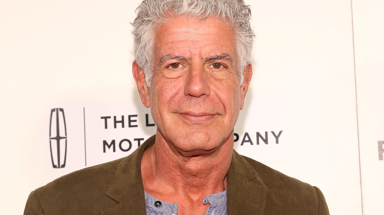 Anthony Bourdain looking at camera