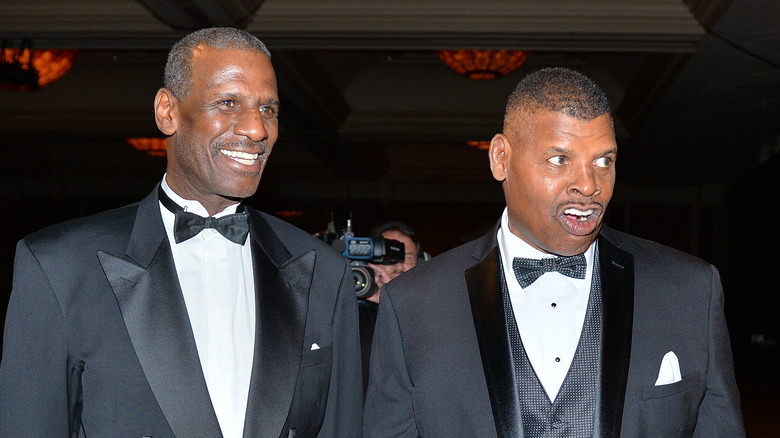 Michael and Leon Spinks in tuxedos