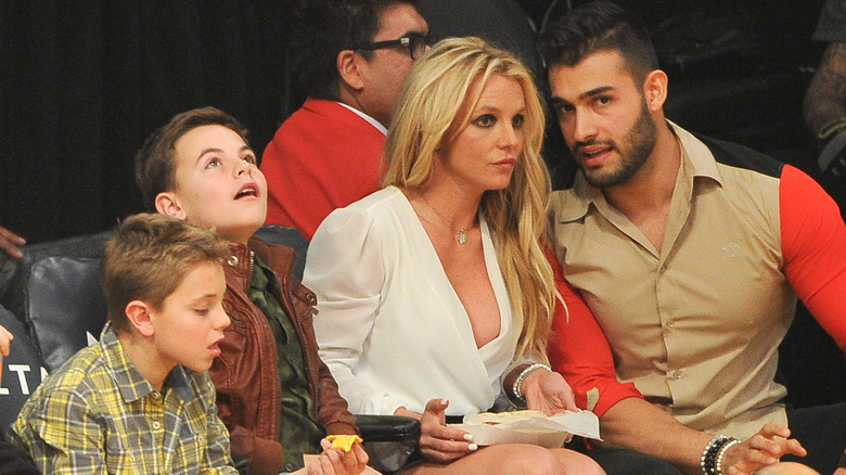 Jaden Federline, Sean Federline, Britney Spears, and Sam Asghari.