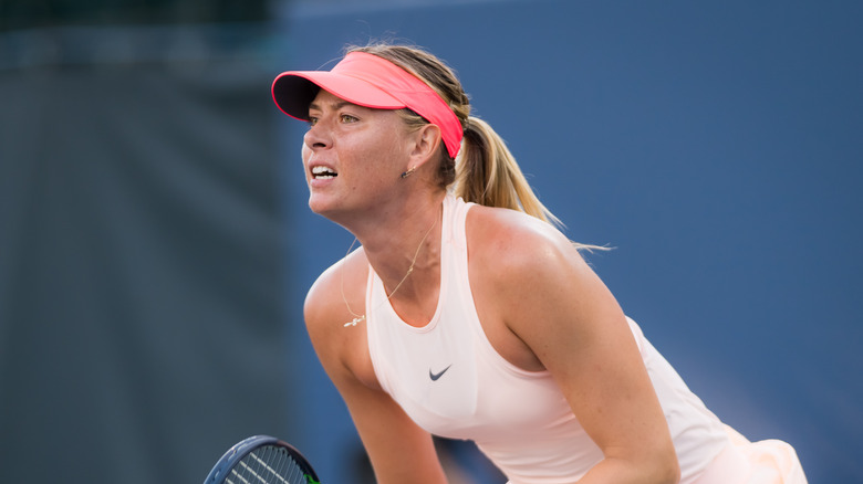 Maria Sharapova playing tennis