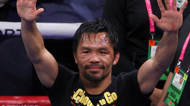 Manny Pacquiao celebrating