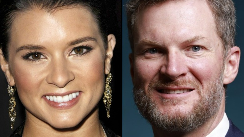 Danica Patrick and Dale Earnhardt Jr. split image