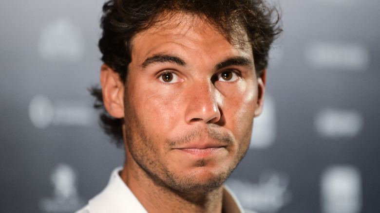 Rafael Nadal looking up