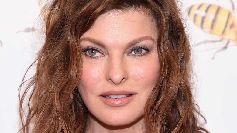 Linda Evangelista with wavy hair