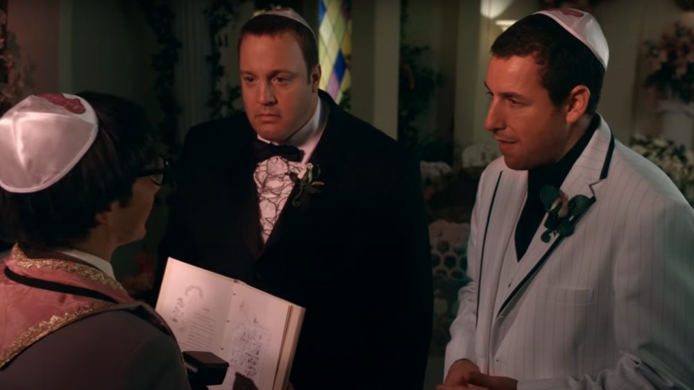 Rob Schneider, Kevin James, and Adam Sandler in a scene from I Now Pronounce You Chuck and Larry