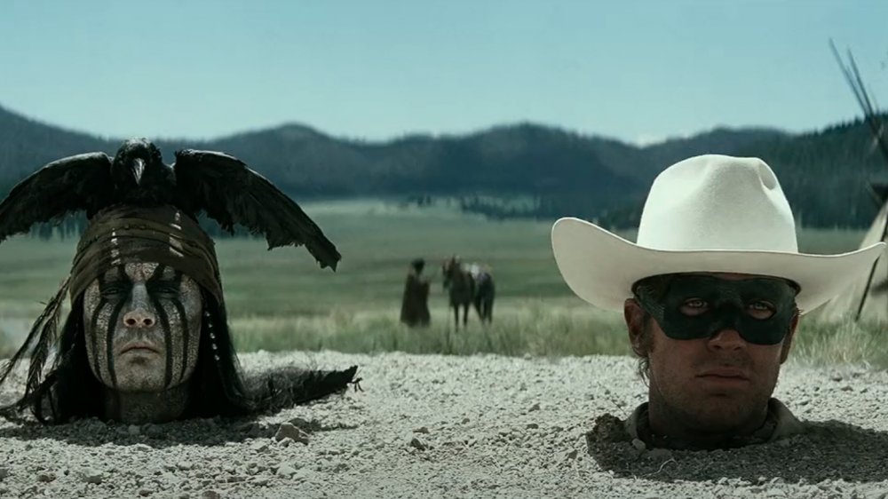 Johnny Depp and Armie Hammer in a scene from The Lone Ranger