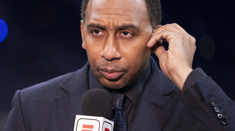 Stephen A. Smith on the microphone