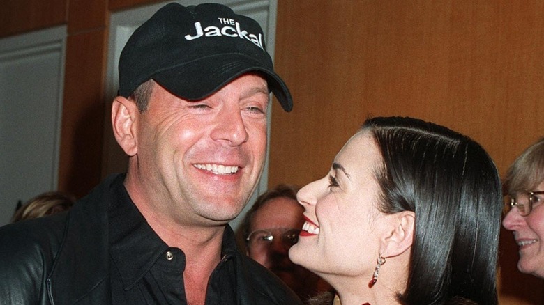 Bruce Willis Demi Moore smiling