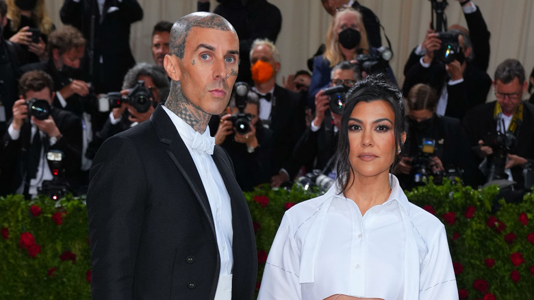 Travis Barker and Kourtney Kardashian at the 2022 Met Gala